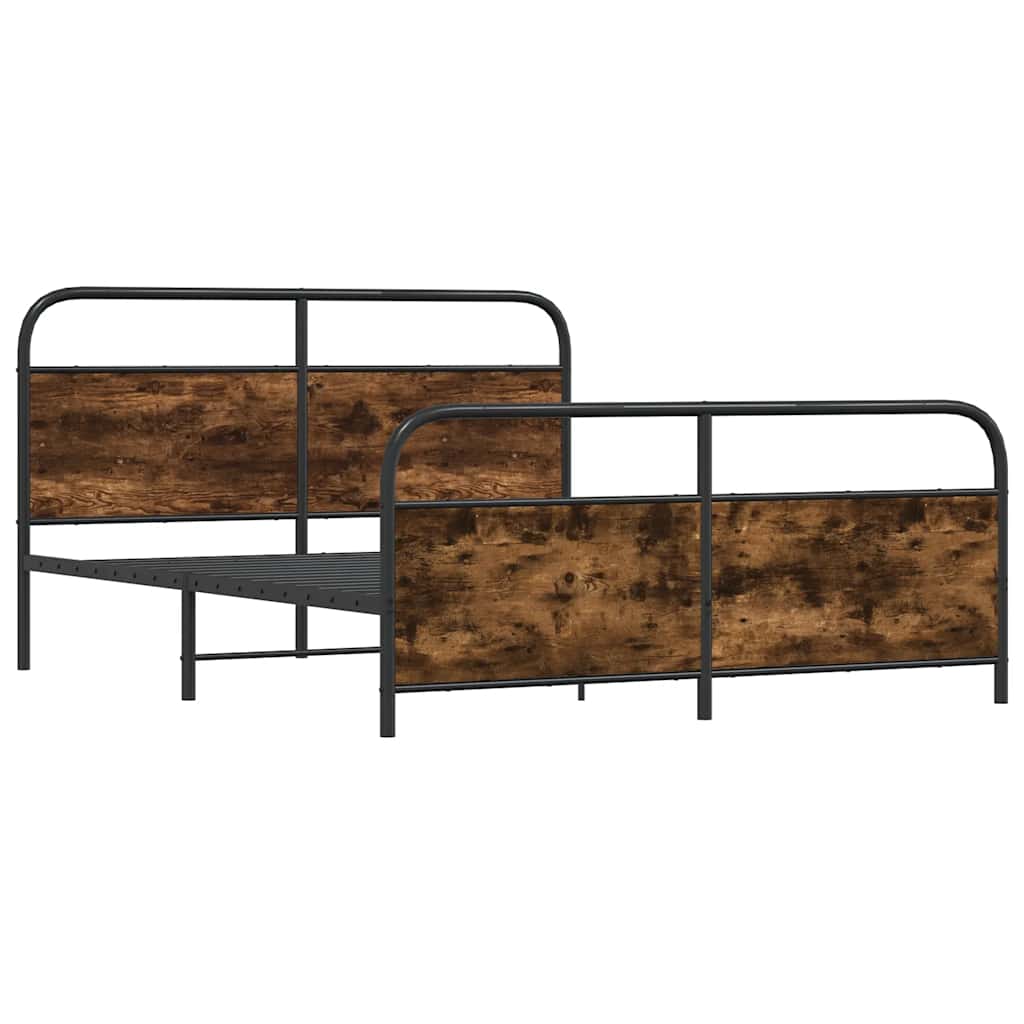 Metalni okvir kreveta bez madraca boja hrasta 200x200 cm