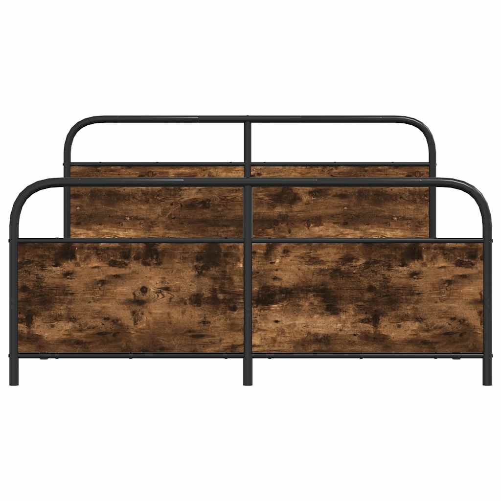 Metalni okvir kreveta bez madraca boja hrasta 200x200 cm