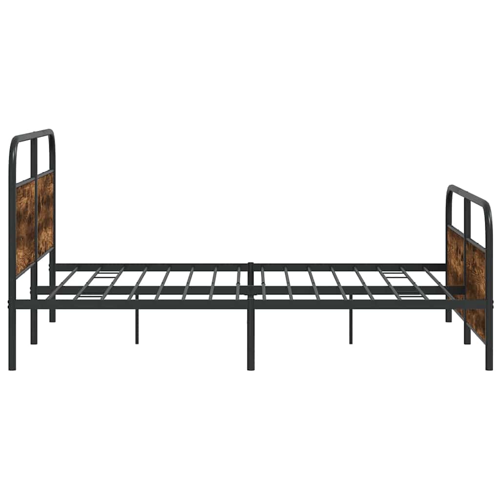 Metalni okvir kreveta bez madraca boja hrasta 200x200 cm
