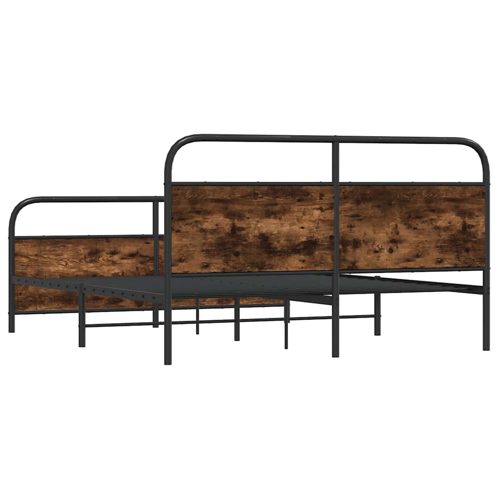 Metalni okvir kreveta bez madraca boja hrasta 200x200 cm