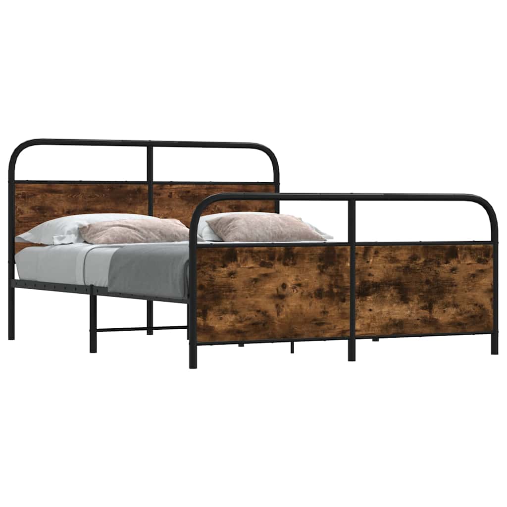 Metalni okvir kreveta bez madraca boja hrasta 200x200 cm
