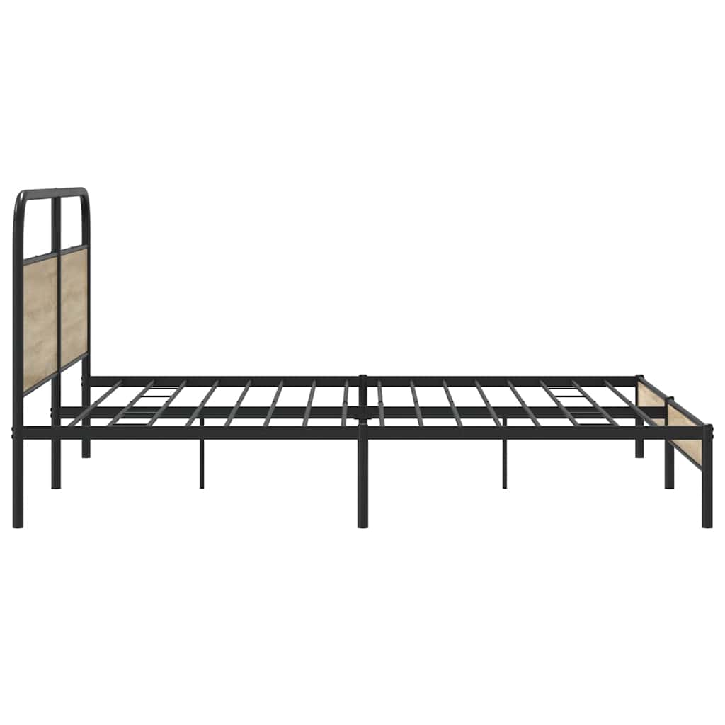 Metalni okvir kreveta bez madraca boja hrasta 200x200 cm