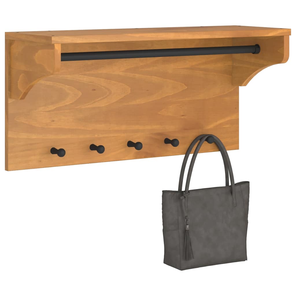 Zidna vješalica za kapute SANDNES 87x30x42 cm Masivno drvo bor