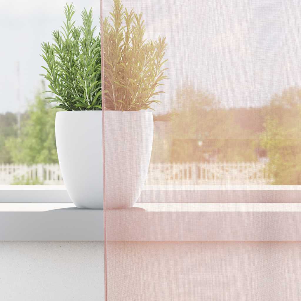 Voile zavjese s petljama 2 kom svijetlo ružičaste 140x140 cm