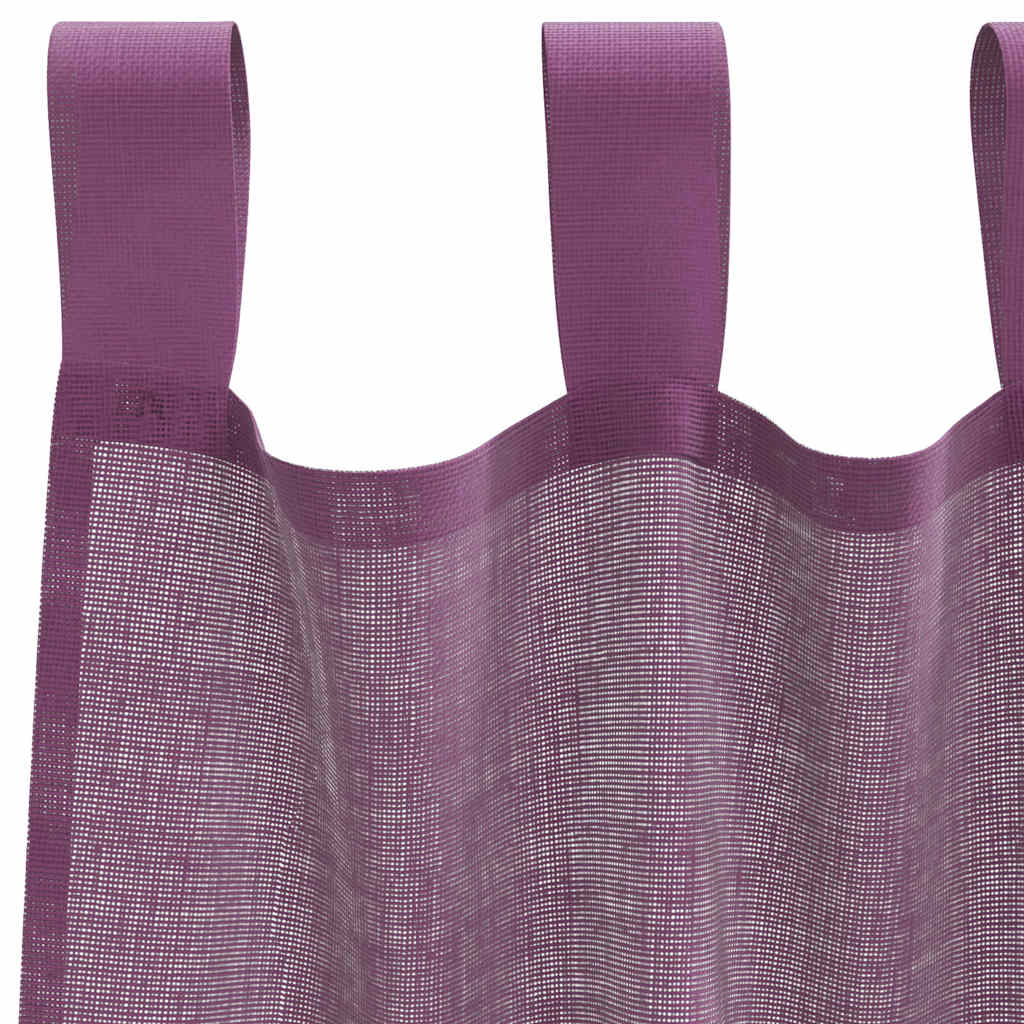 Voile zavjese s petljama 2 kom. ljubičaste 140x225 cm