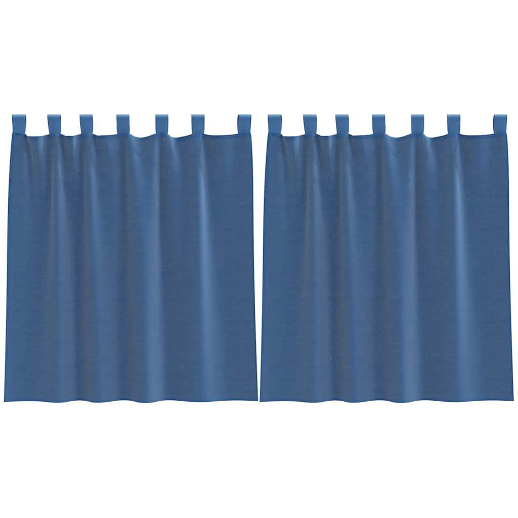 Voile zavjese s petljama 2 kom. kraljevsko plave 140x140 cm