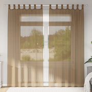 Voile zavjese s petljama 2 kom svijetlosmeđe 140x225 cm