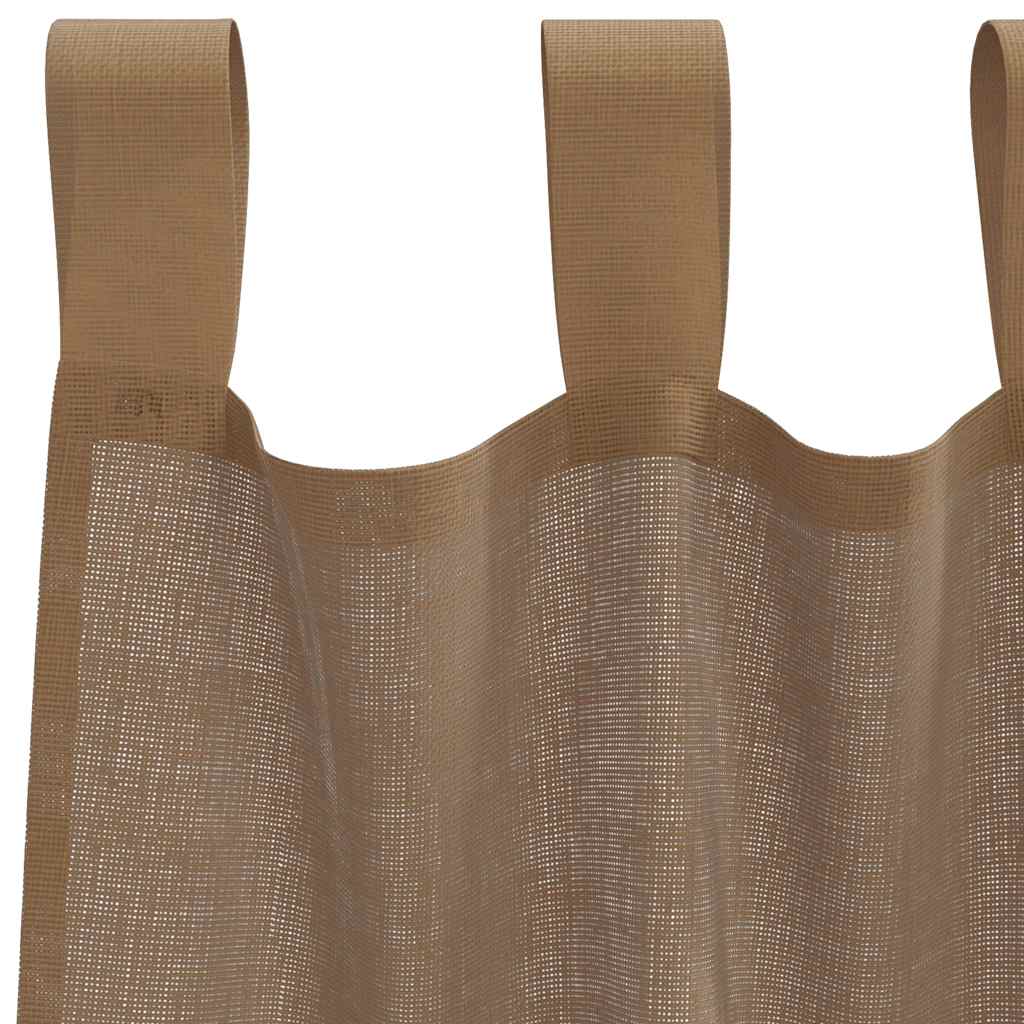 Voile zavjese s petljama 2 kom svijetlosmeđe 140x260 cm