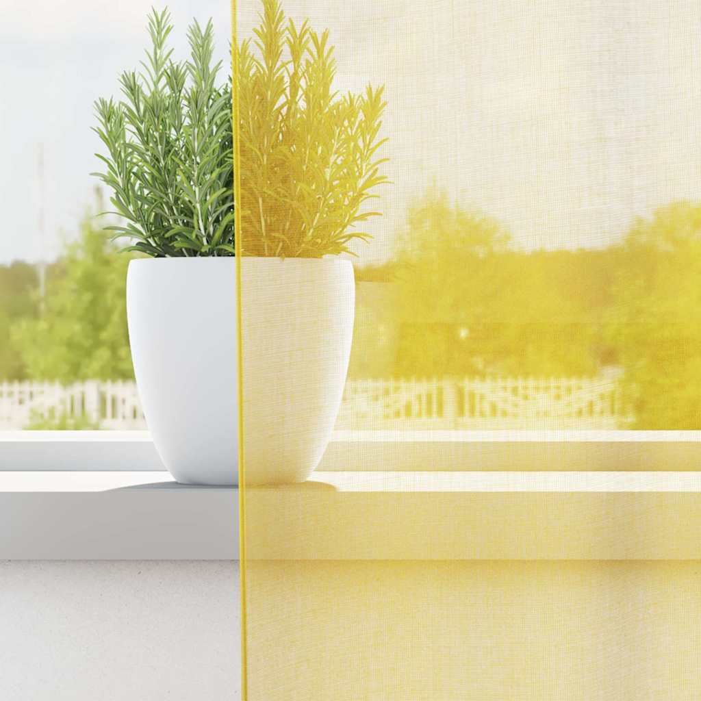 Voile zavjese s petljama 2 kom žute 140x245 cm
