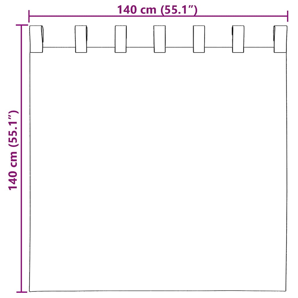 Voile zavjese s petljama 2 kom. tirkizne 140x140 cm