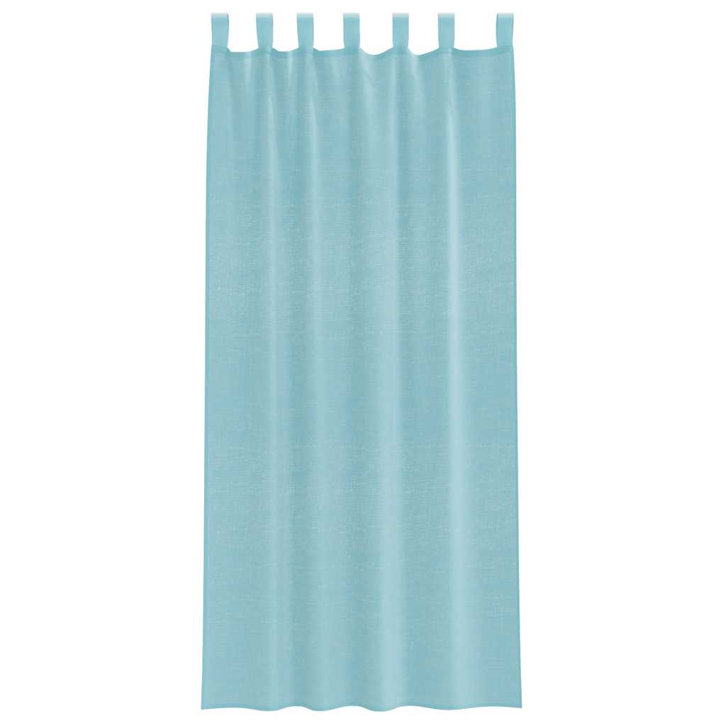 Voile zavjese s petljama 2 kom. tirkizne 140x225 cm