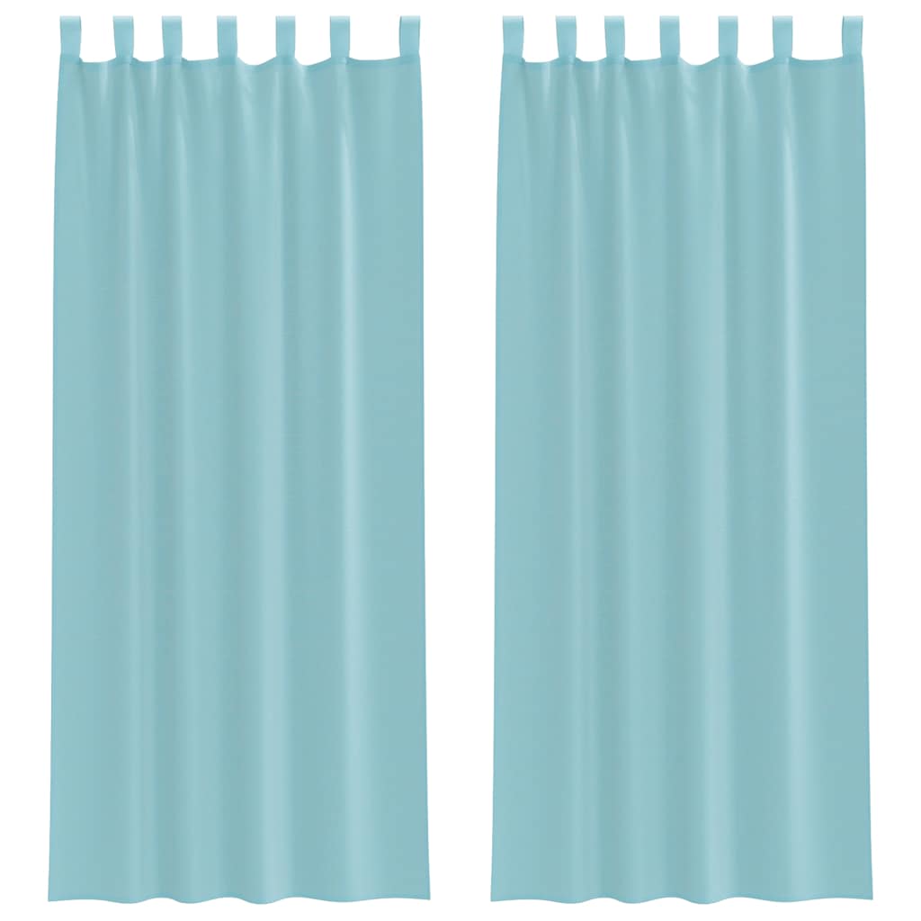 Voile zavjese s petljama 2 kom. tirkizne 140x260 cm