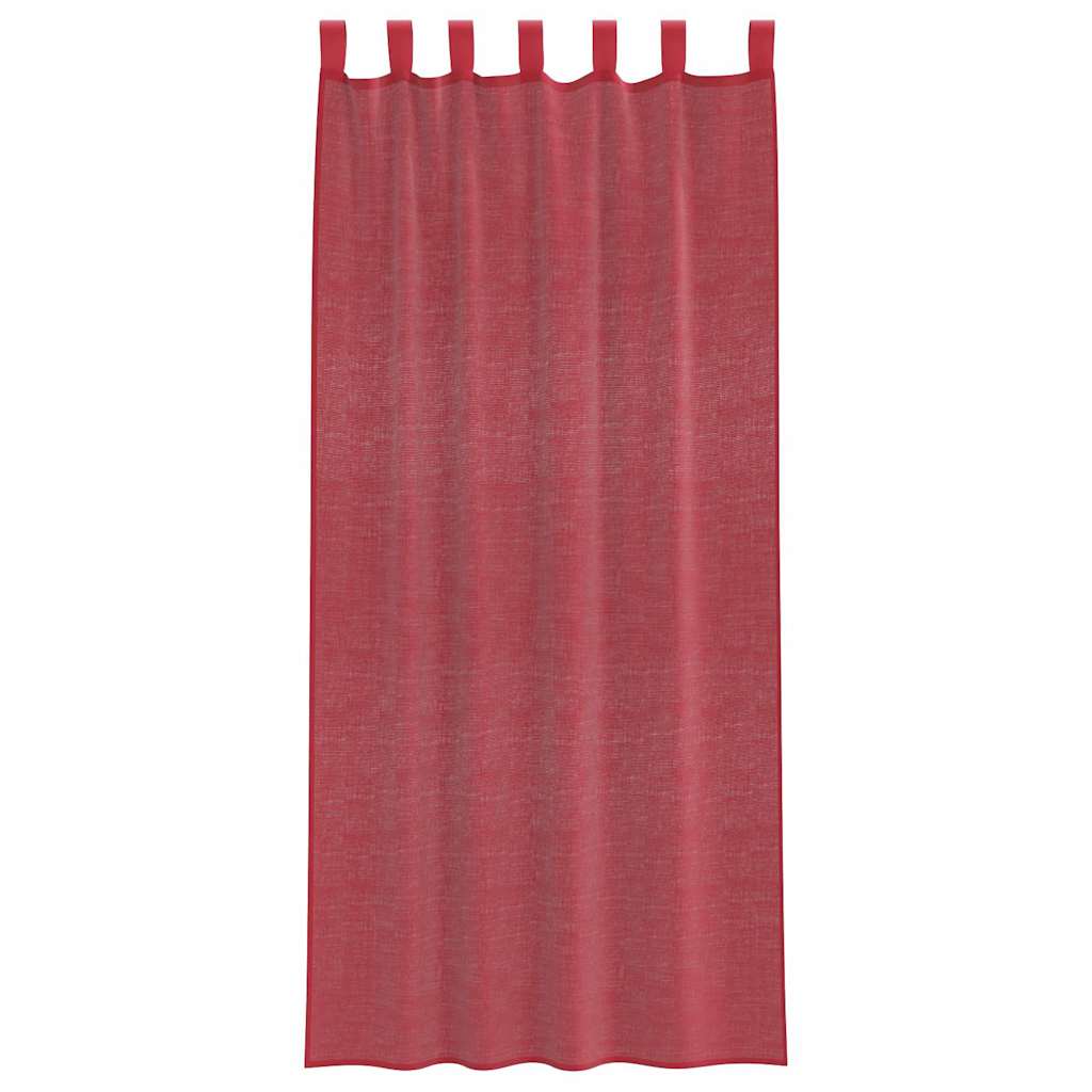 Voile zavjese s petljama 2 kom. vino crvene 140x245 cm