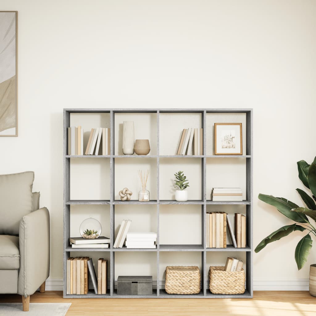 Ormarić z knjige boja hrasta 137,5x29x137,5cm konstruirano drvo
