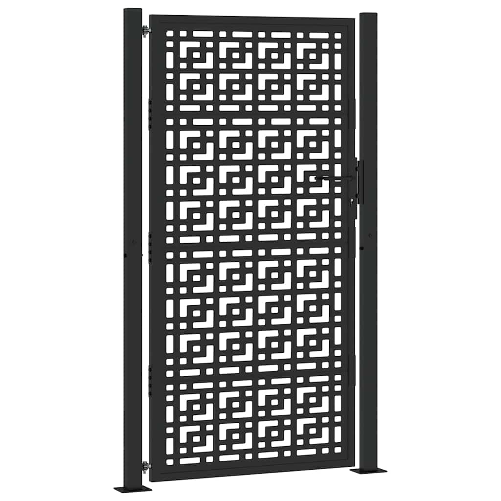 Vrtna vrata crna 100x175 cm čelična križna konstrukcija