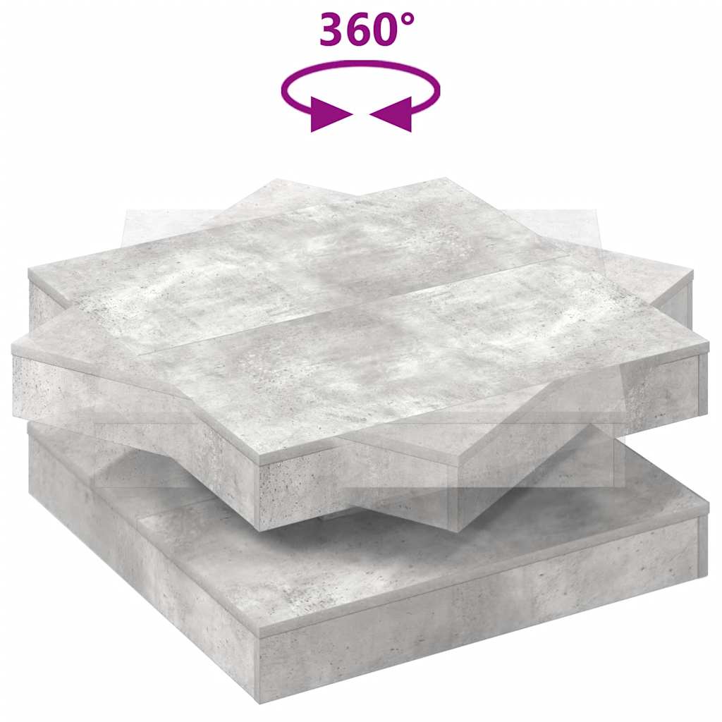 Klub stolić rotirajući za 360 stupnjeva, betonsko-sivi, 70x70x34,5 cm