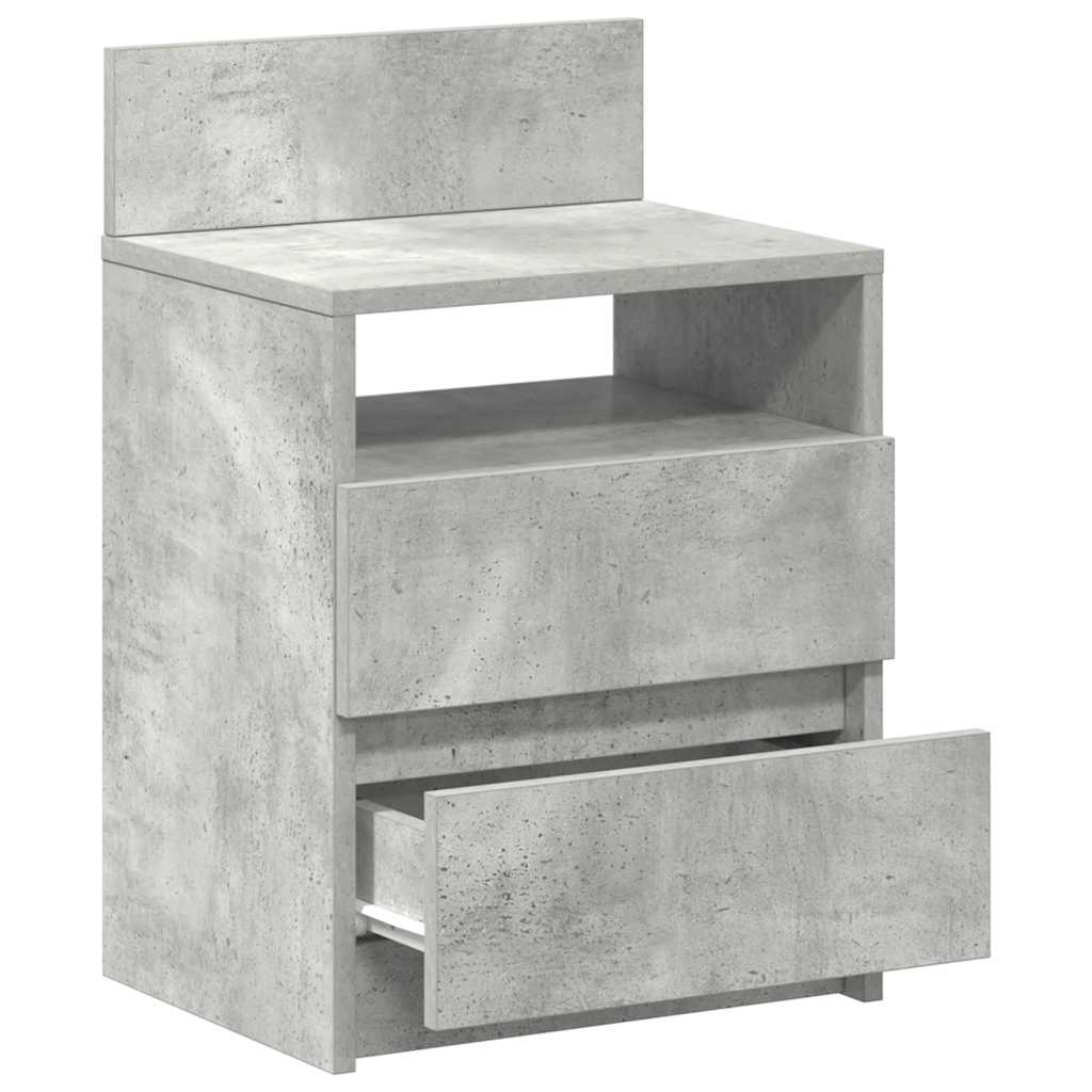 Noćni ormarići 2 kom s 2 ladice betonsko sive boje 40x33x60 cm