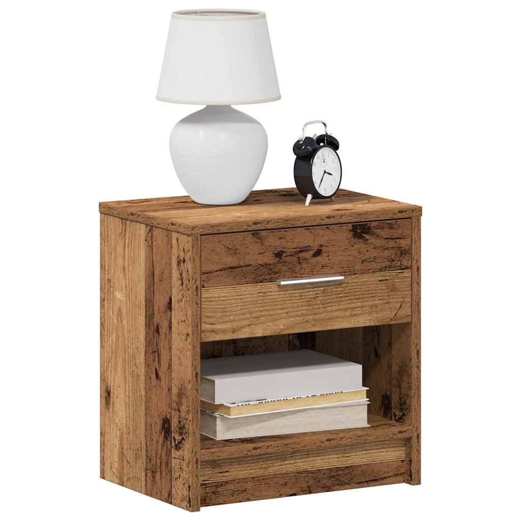Noćni ormarići 2 kom s ladicama staro drvo 39x28x41 cm