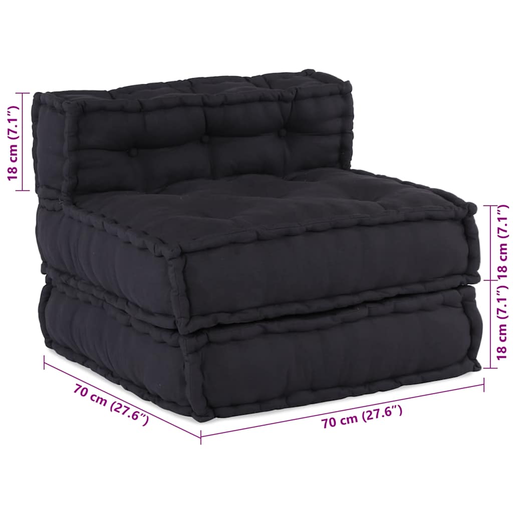 Modularna sofa Antracit 70x70x54 Tkanina
