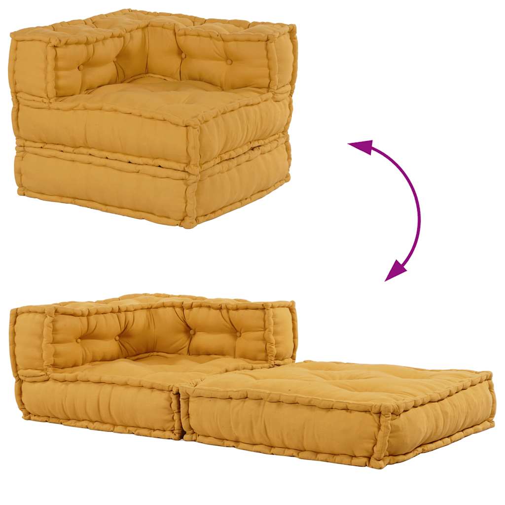 Modularna sofa žuta 70x70x54 tkanina
