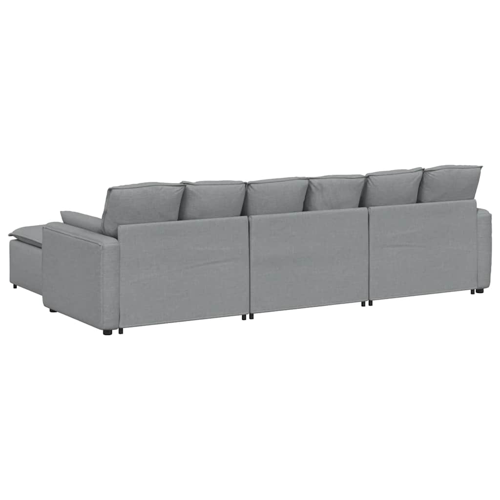 Modularna sofa s tabureom i jastucima svijetlo siva