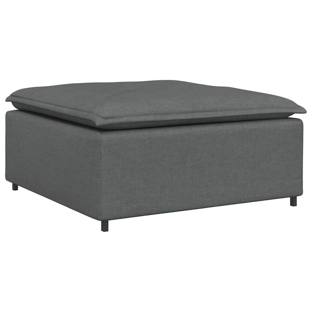 Modularna sofa s podnožjem i jastucima, tkanina, tamno siva