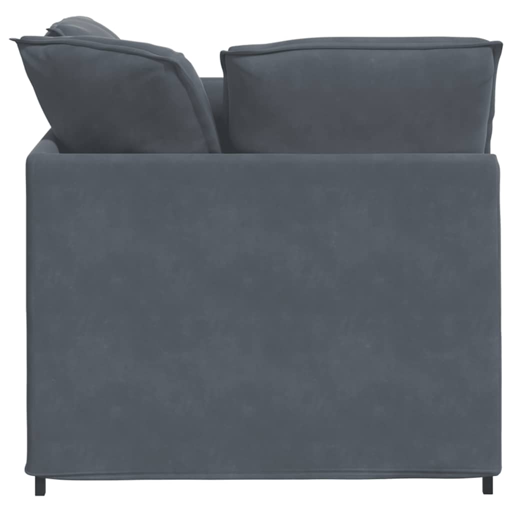 Modularna sofa s podnožjem i jastucima, baršunasta tamno siva