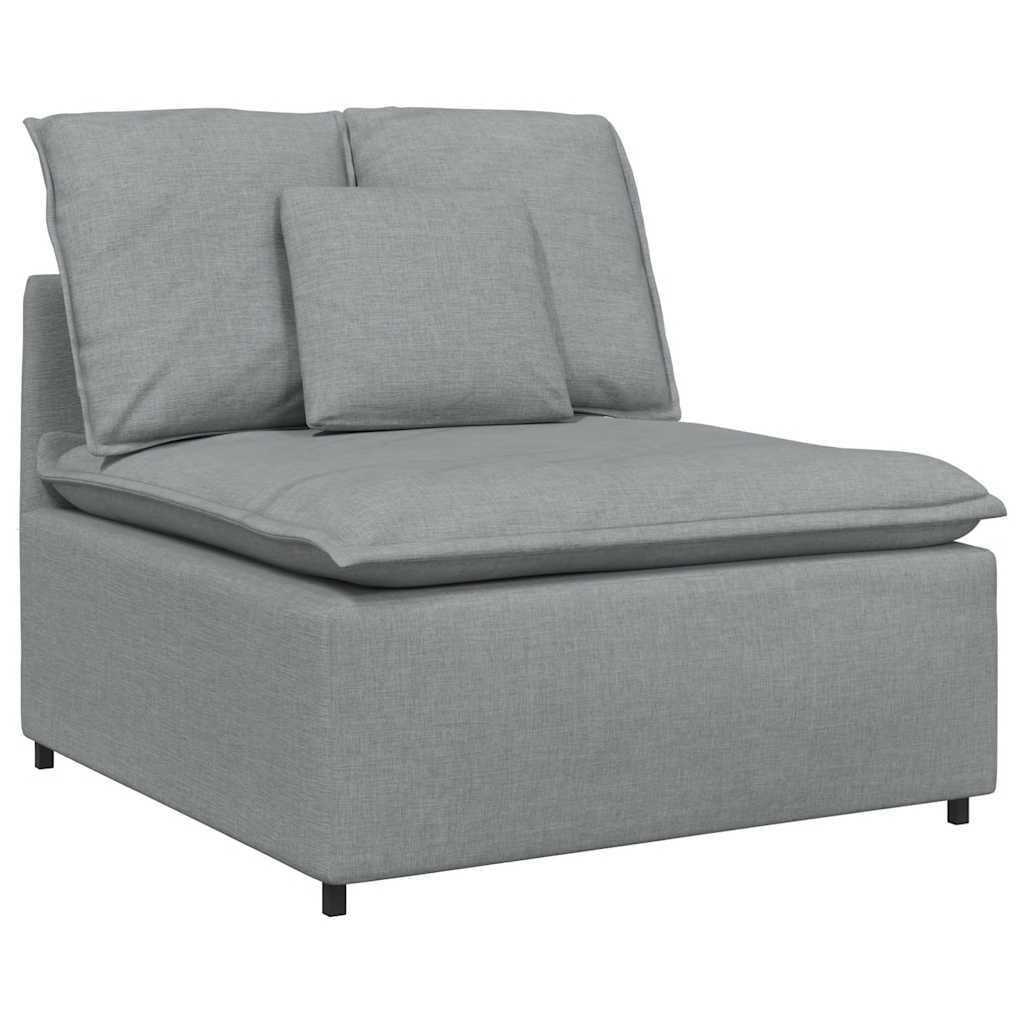 Modularna sofa s podnožjem i jastucima, tkanina, svijetlo siva