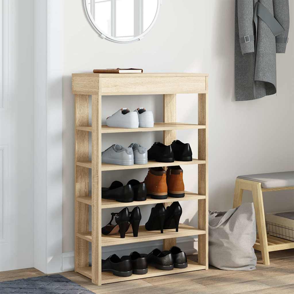 Stalak za cipele boja hrasta 60x30x98 cm konstruirano drvo