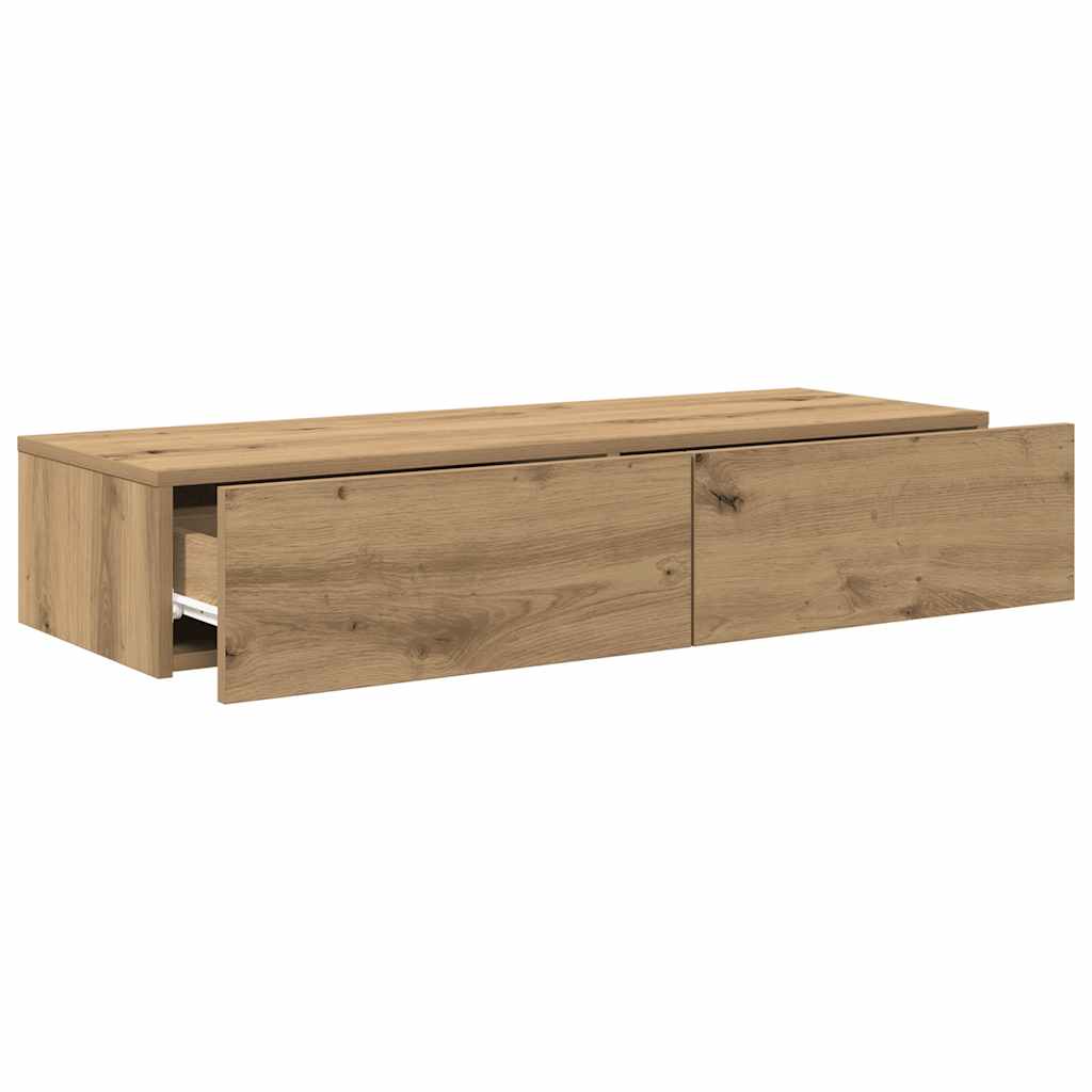 Zidna polica s ladicama umjetnički hrast 100x36x19 cm