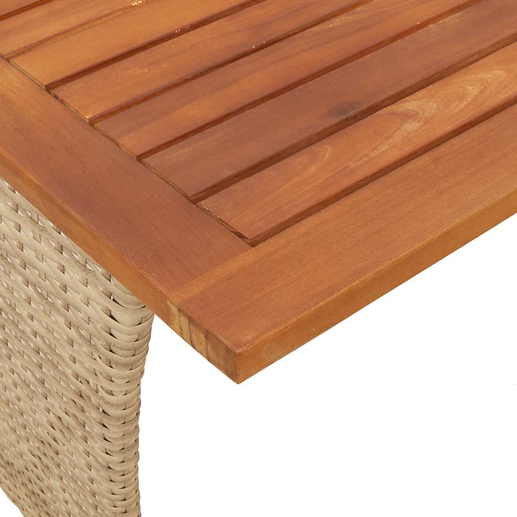 Vrtni stol s pločom od akacije bež 105x75x72 cm poli ratan