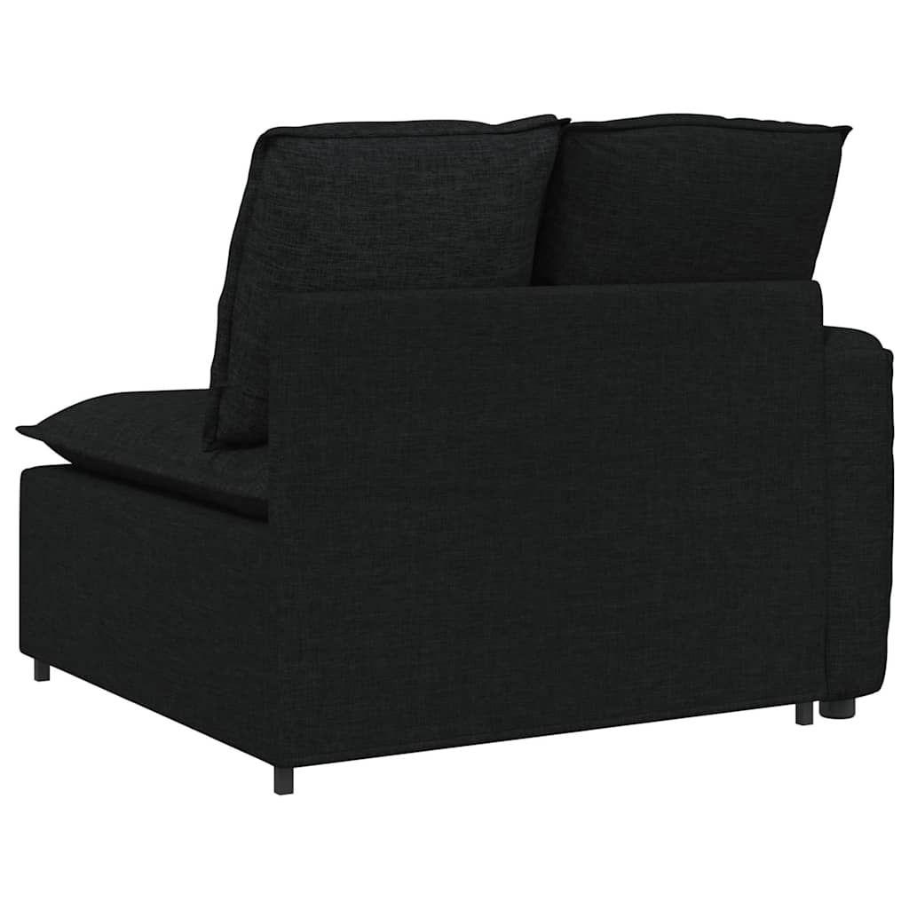 Modularni kauč s naslonom za ruke i jastucima crni 100 cm