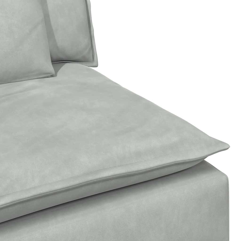 Modularni kauč s naslonom za ruke i jastucima svijetlo sivi 100 cm