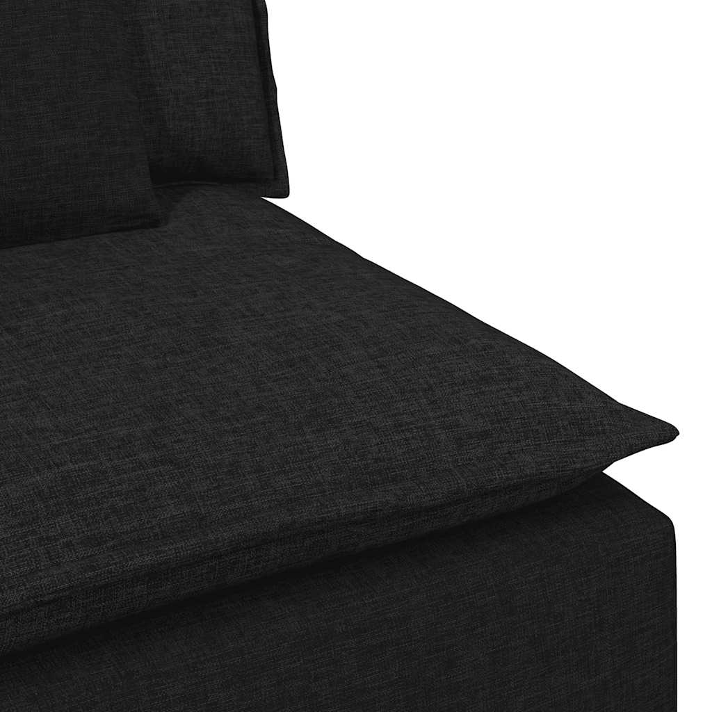Modularni Sofa Centralni Modul s Jastucima Crni 100 cm