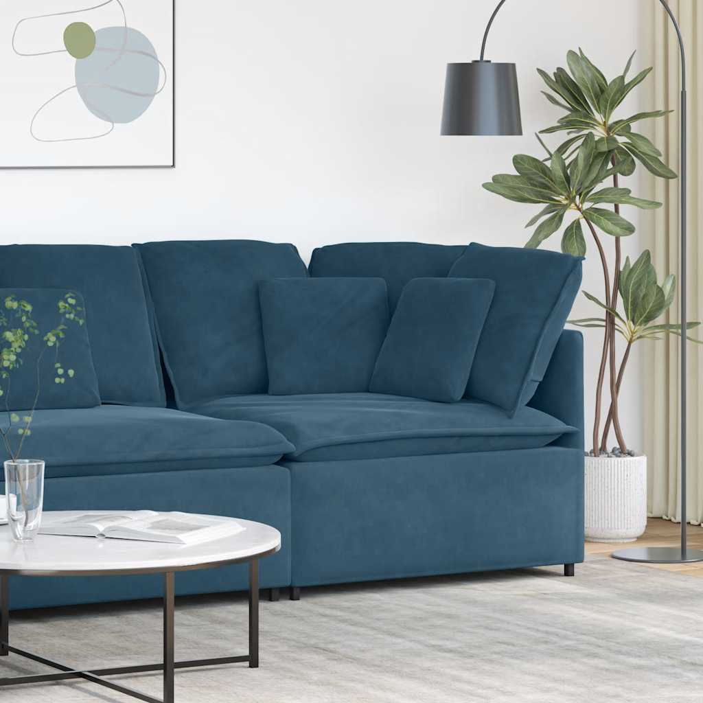 Modularna Kutna Sofa s Jastucima Plava 100 cm
