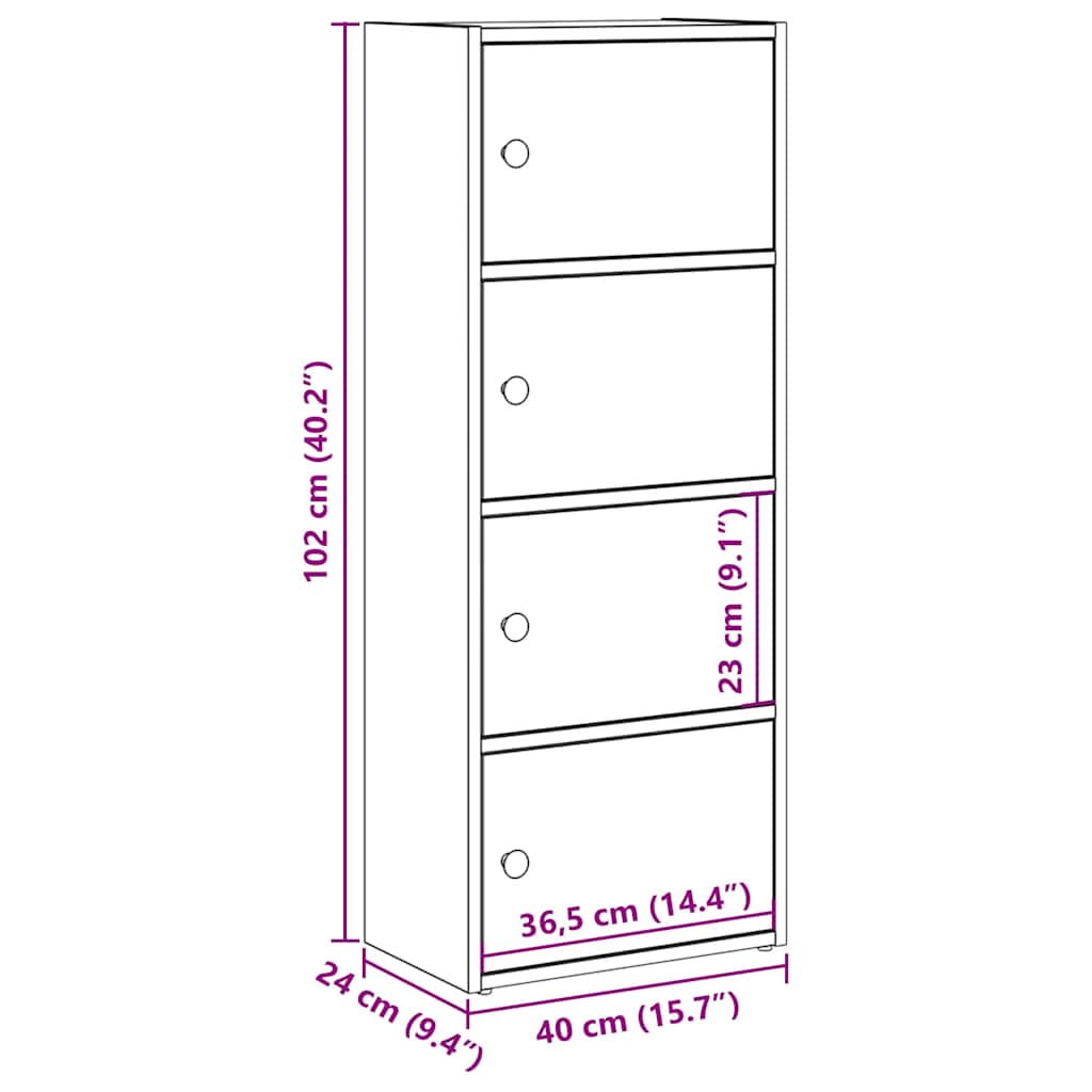 Regal za knjige boja hrasta 40x24x102 cm konstruirano drvo