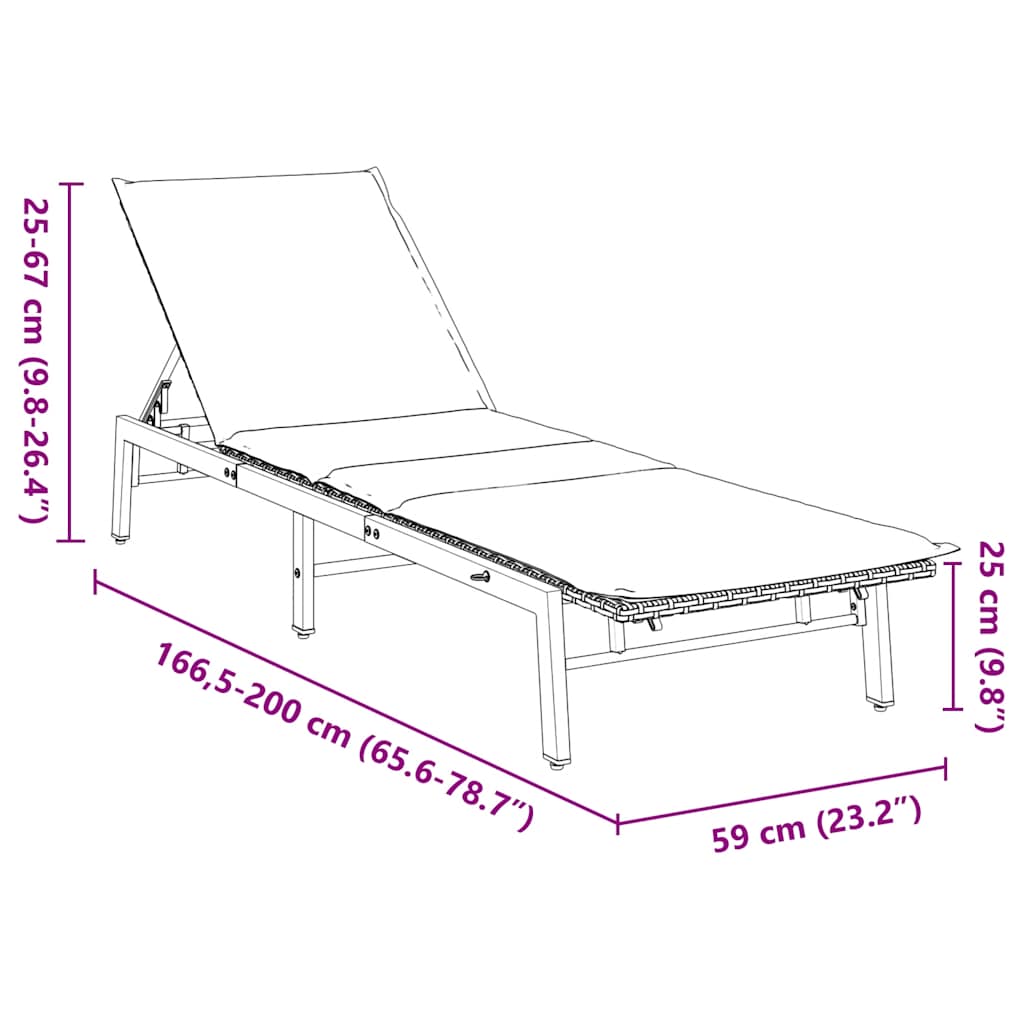Ležaljka s jastukom bež boje poliratana
