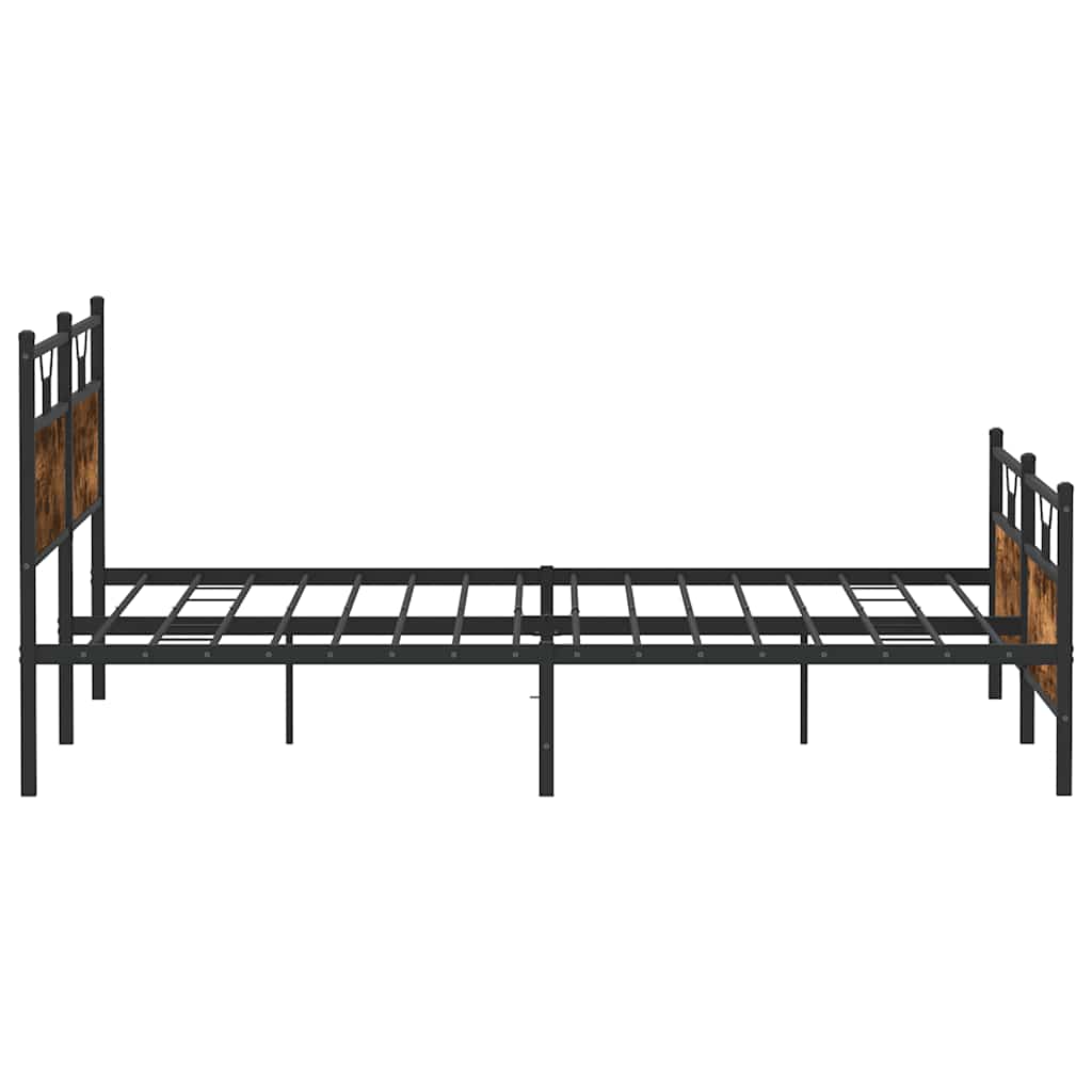 Metalni okvir kreveta bez madraca boja hrasta 200x200 cm