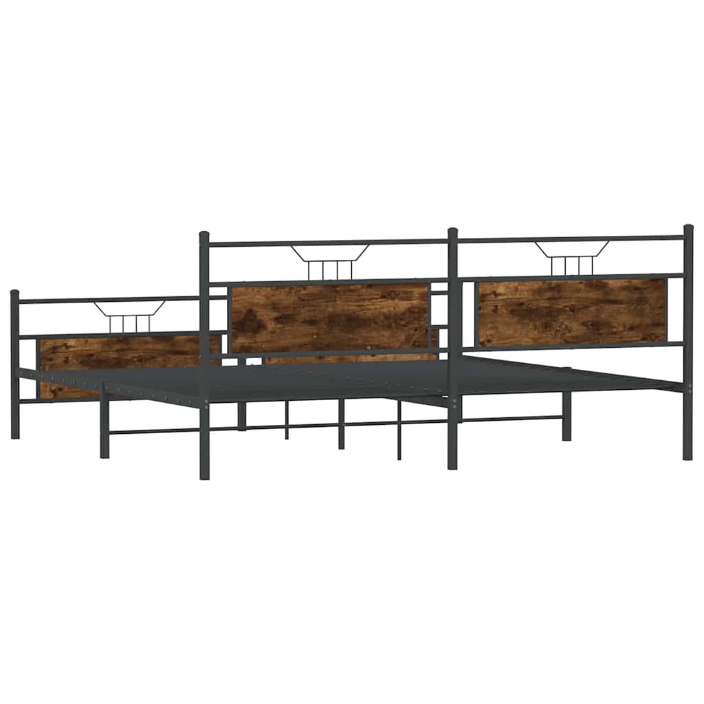 Metalni okvir kreveta bez madraca boja hrasta 200x200 cm