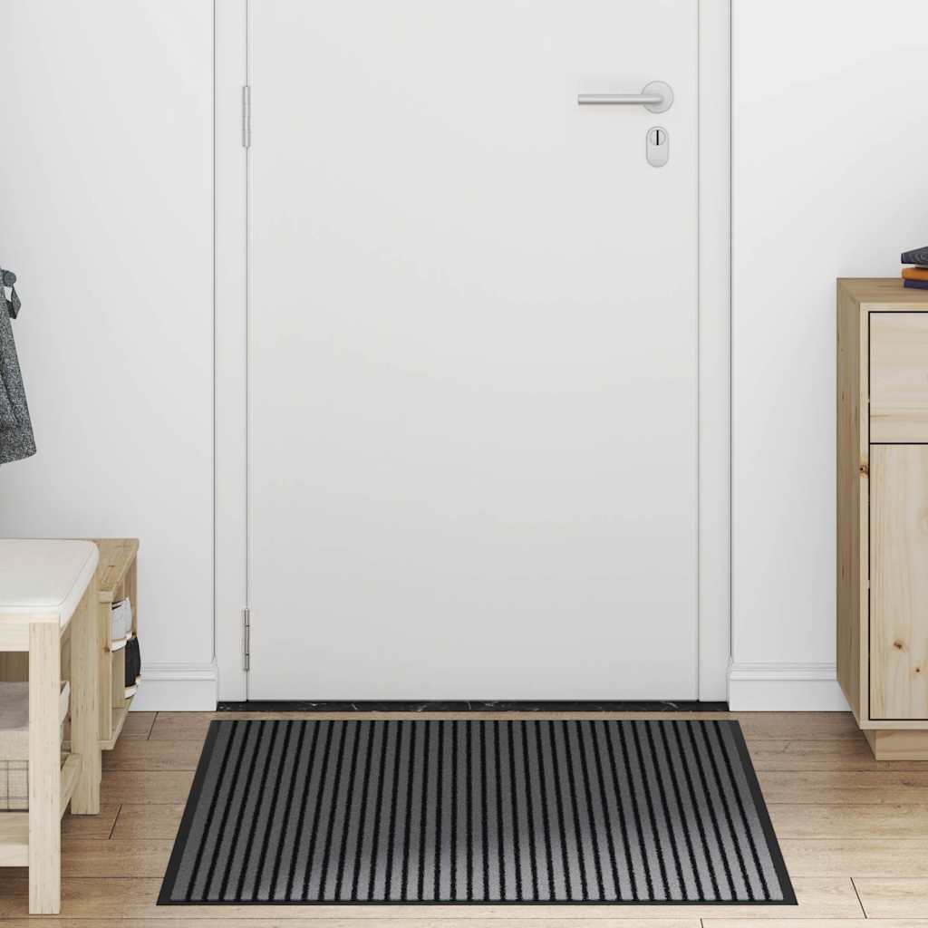 Otirač Stripe crni i sivi 90x120 cm