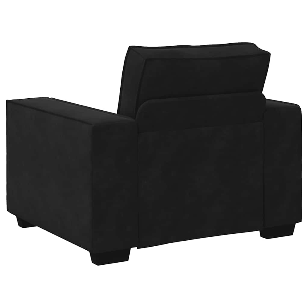 3-dijelni set sofa s jastucima crni baršun