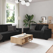 3-dijelni set sofa s jastucima crni baršun