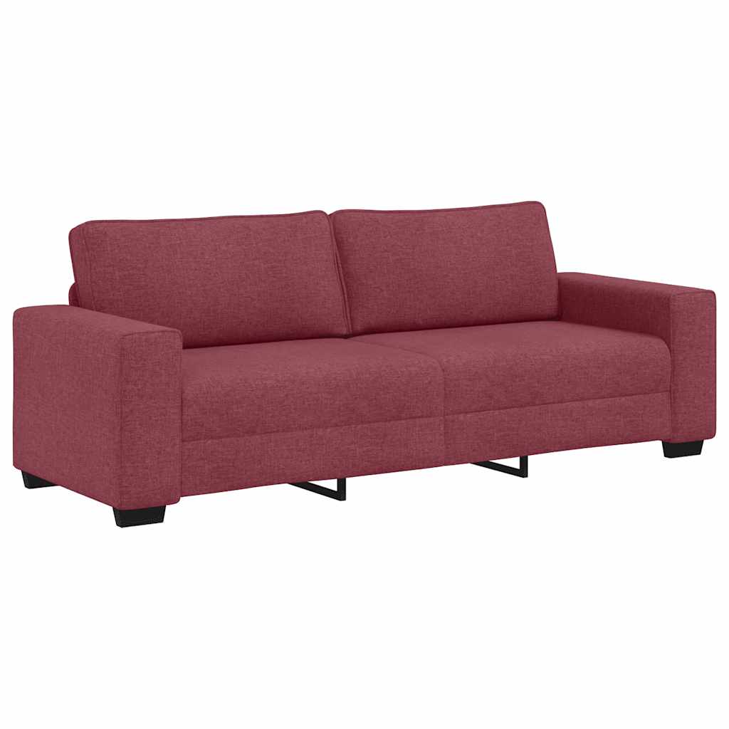 3-dijelni set sofa s jastucima, tkanina boje vina