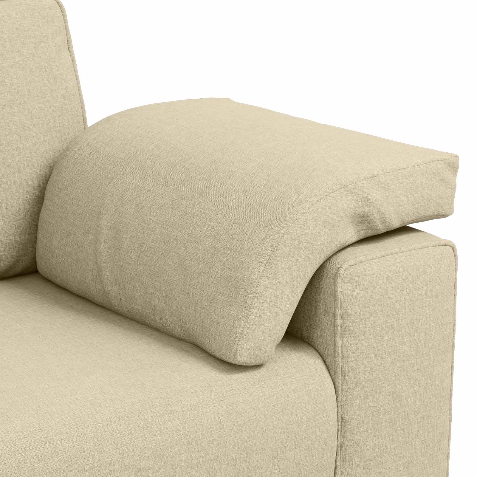 Sofa 3 pcs Krema 219 x 80 x 82 cm Platnasta tkanina