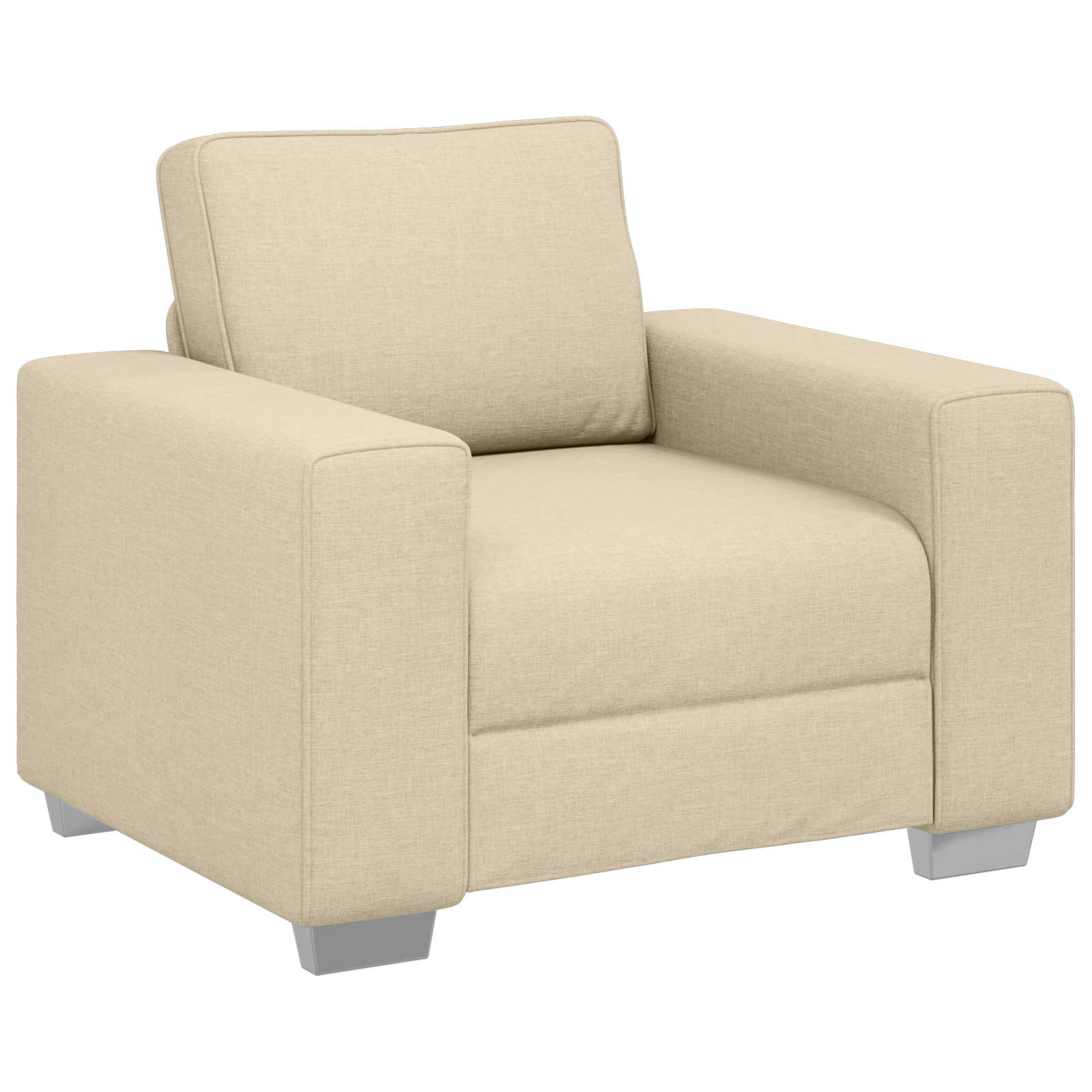 Sofa 3 pcs Krema 219 x 80 x 82 cm Platnasta tkanina