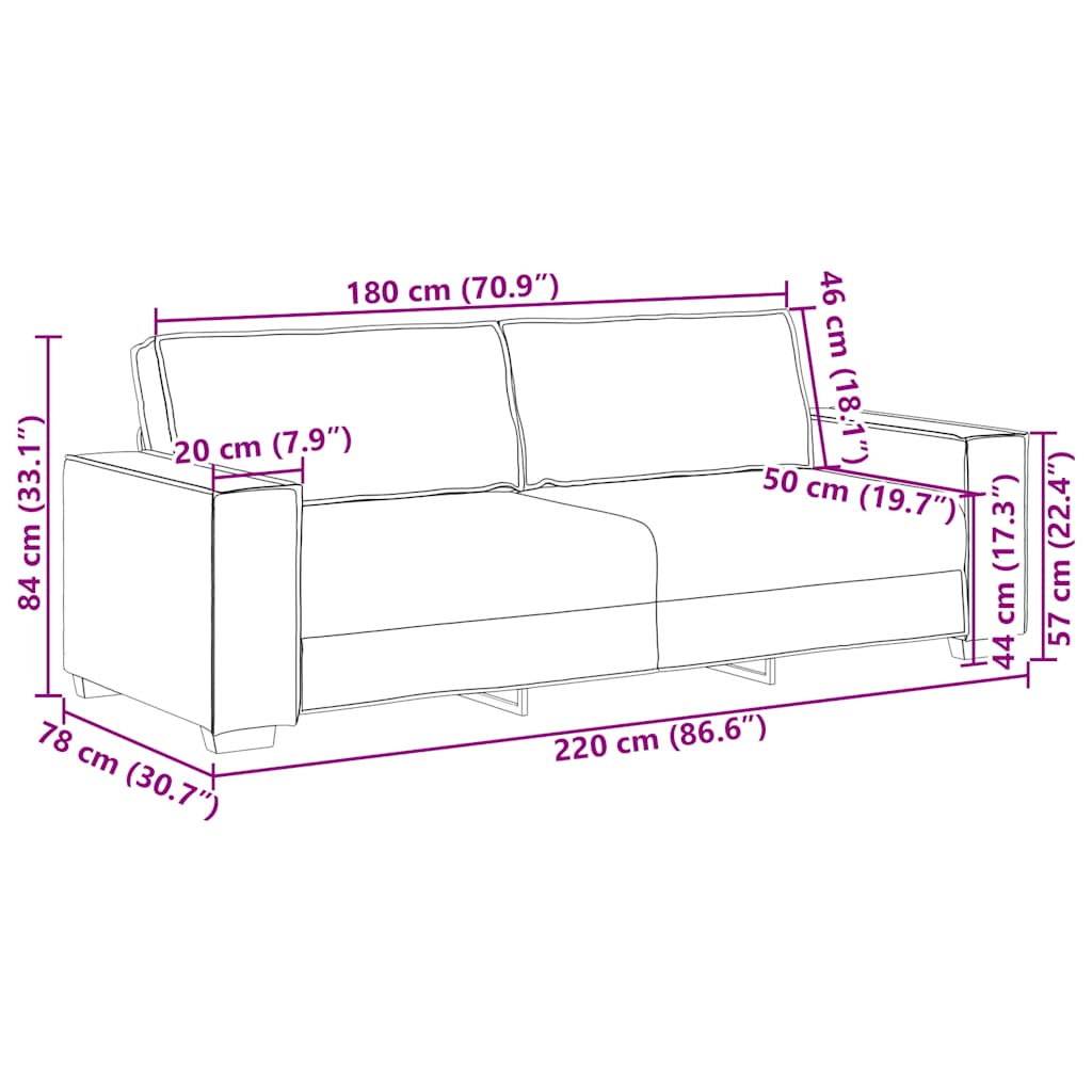 Dvodijelni set sofa s jastucima, crni baršun