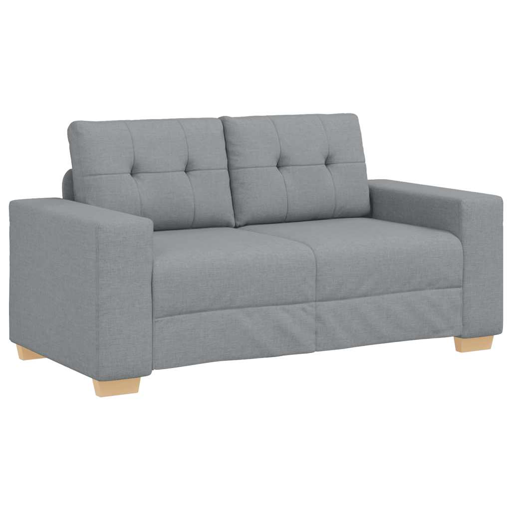 Dvodijelni set sofa s jastucima, svijetlo siva tkanina