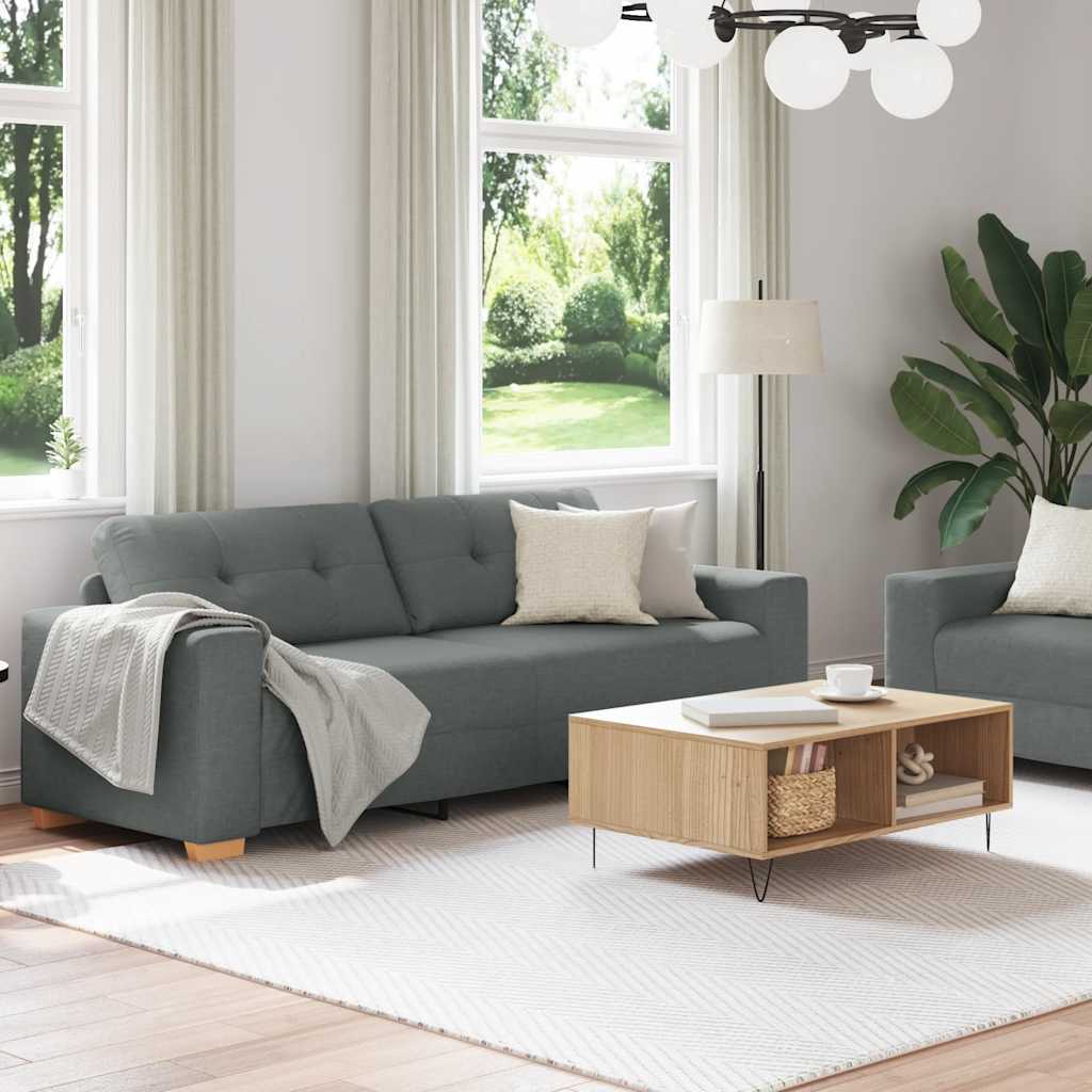 Dvodijelni set sofa s jastucima, tamno siva tkanina