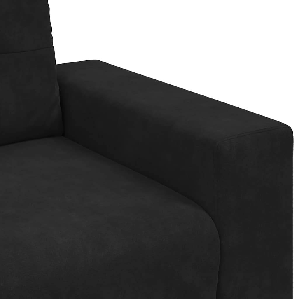 Dvodijelni set sofa s jastucima, crni baršun