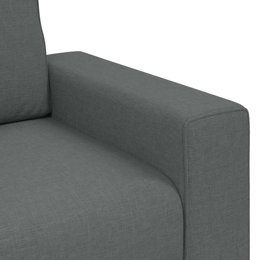 Dvodijelni set sofa s jastucima, tamno siva tkanina